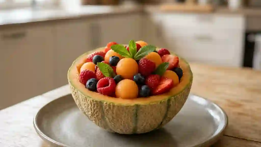Melon givré aux fruits rouges et menthe - Photo de présentation