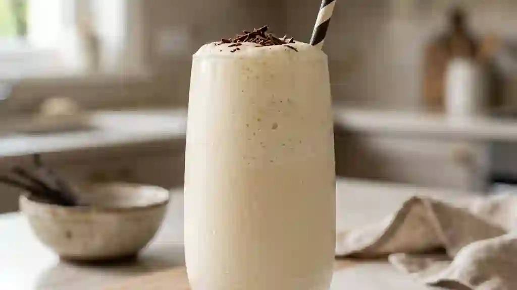 Milk-shake onctueux et glacé à la vanille - Photo de présentation