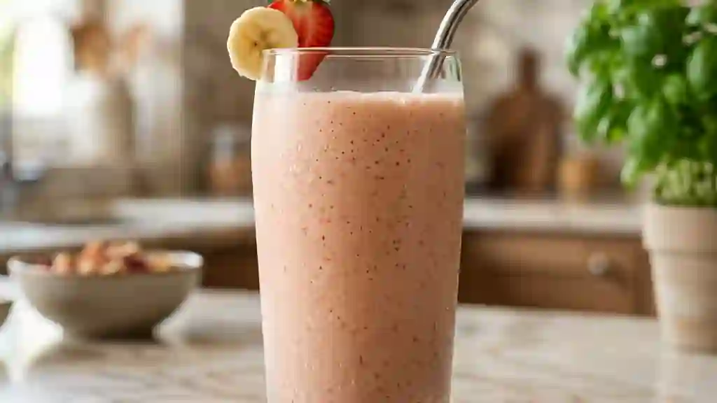 Milk-shake Fraise Banane Velouté et Frais - Photo de présentation