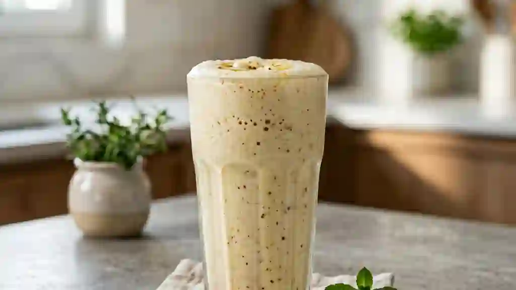 Milk-shake banane onctueux et léger - Photo de présentation