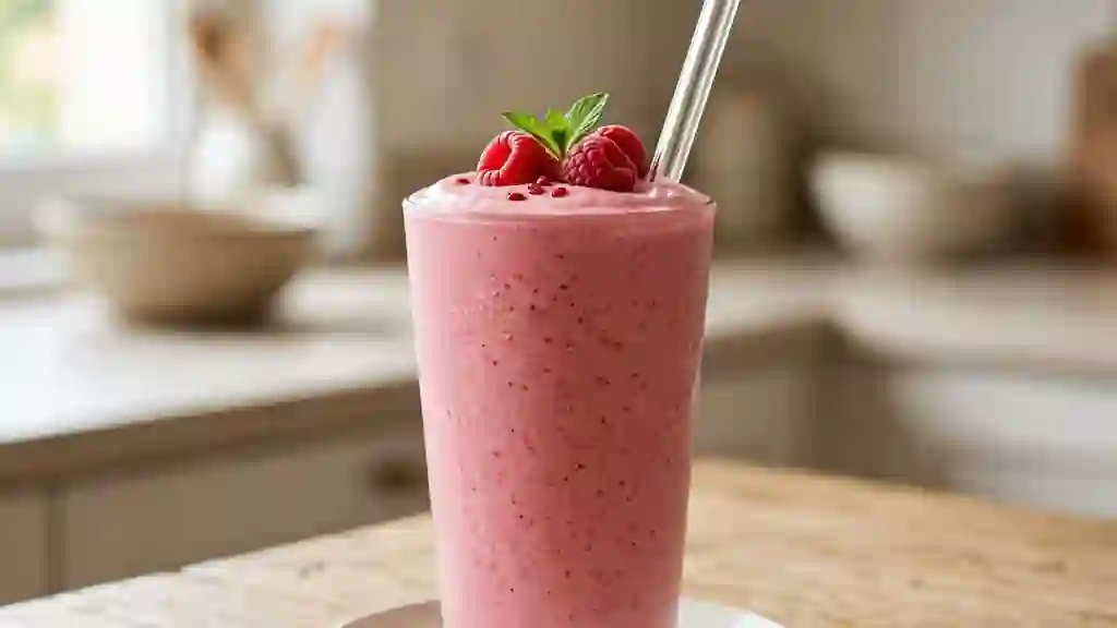 Milk-shake framboise onctueux et léger - Photo de présentation