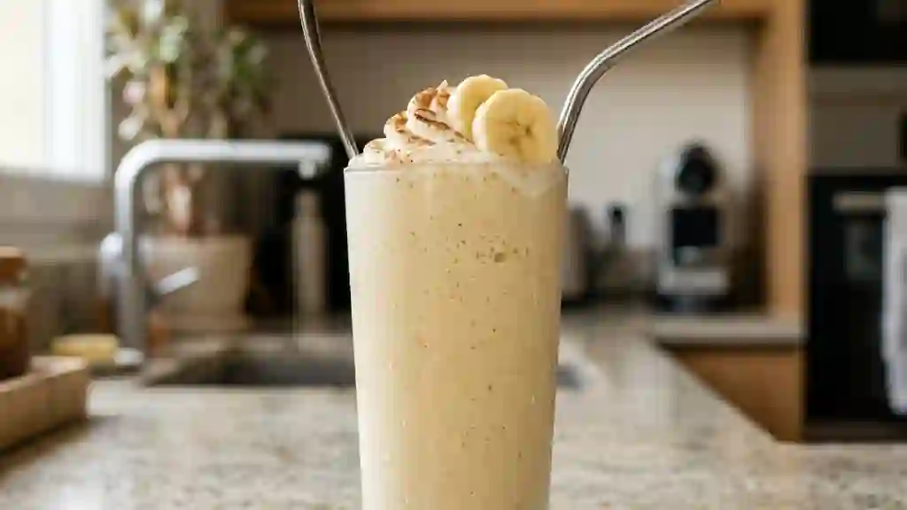 Milkshake brésilien onctueux banane et vanille - Photo de présentation