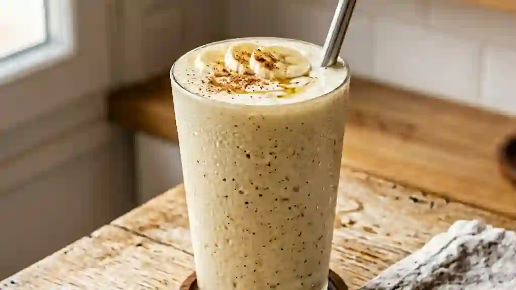 Milkshake Banane Vanille Onctueux et Frais - Photo de présentation