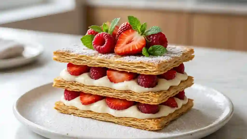 Mille-feuille croustillant aux fruits rouges - Photo de présentation