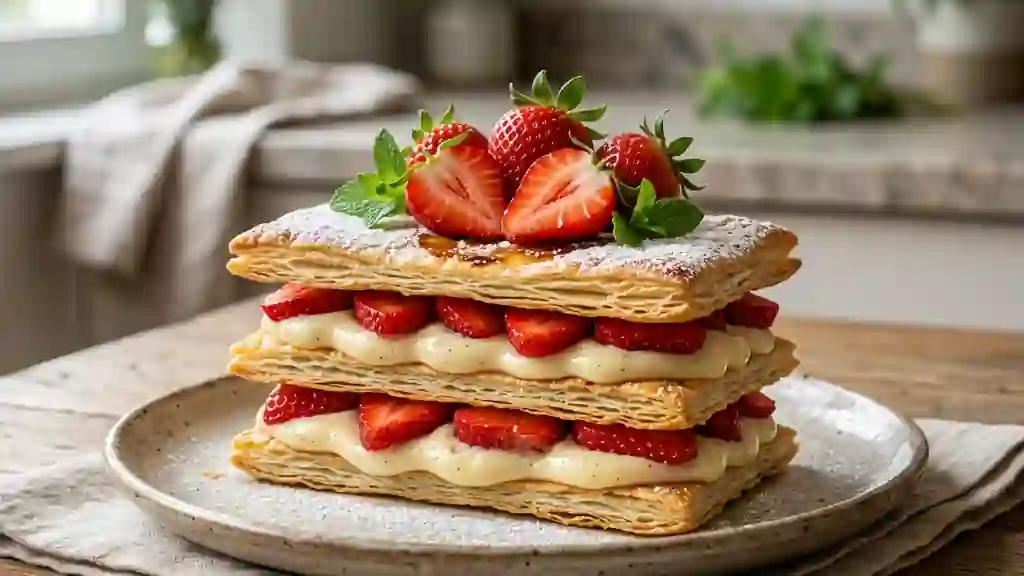Mille-feuille aux Fraises Croustillant - Photo de présentation