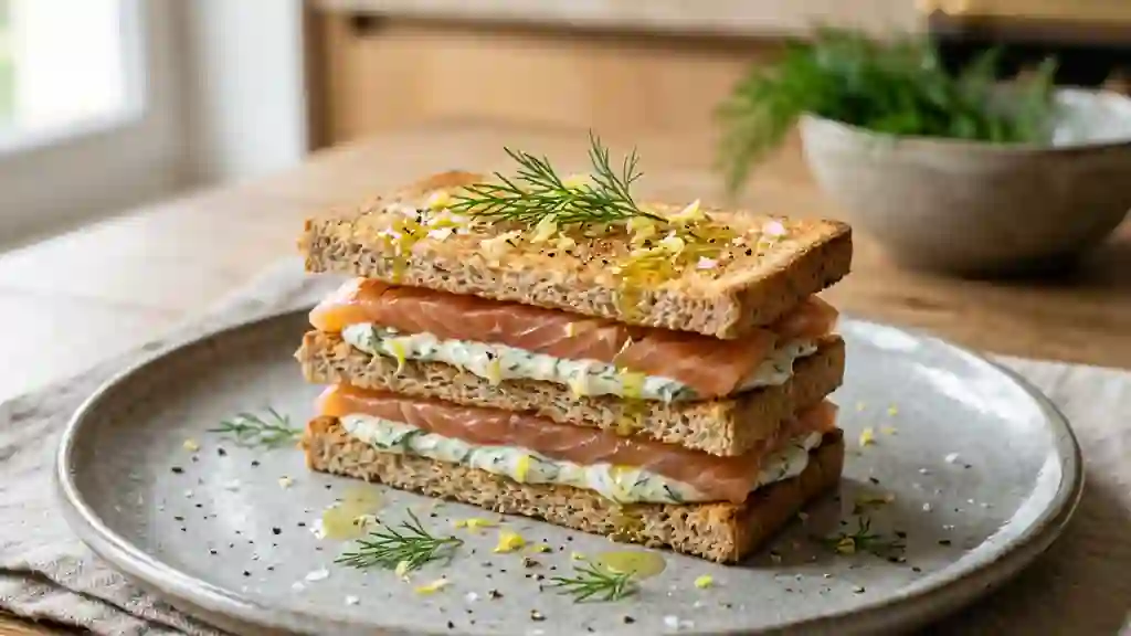 Mille-feuille saumon aneth, frais et fondant - Photo de présentation