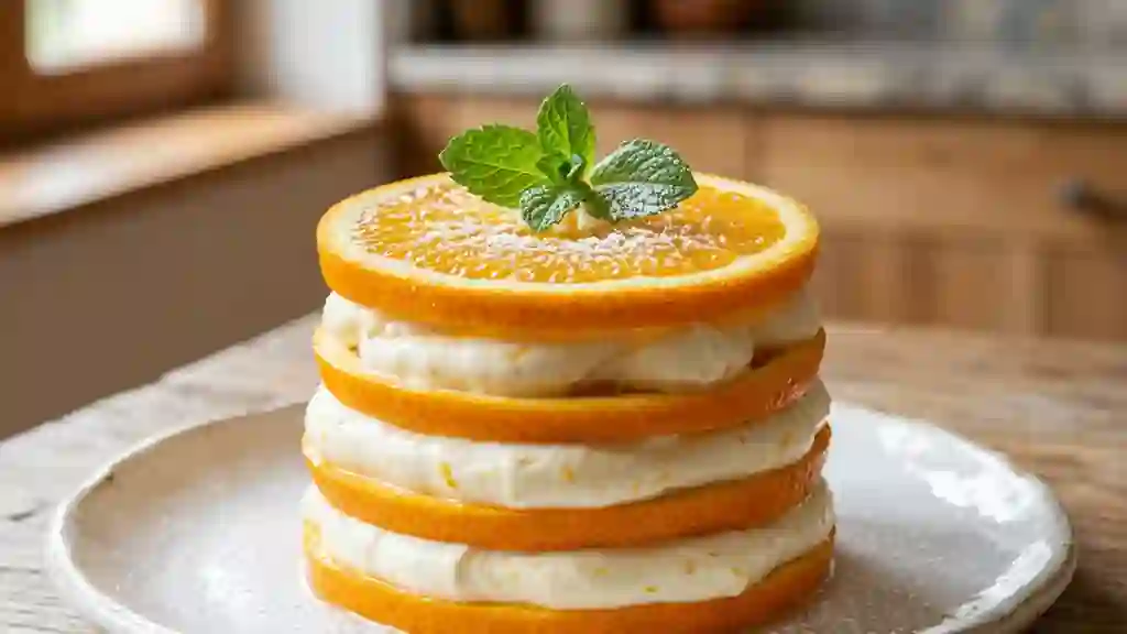 Mille-feuille d'oranges frais et crémeux - Photo de présentation
