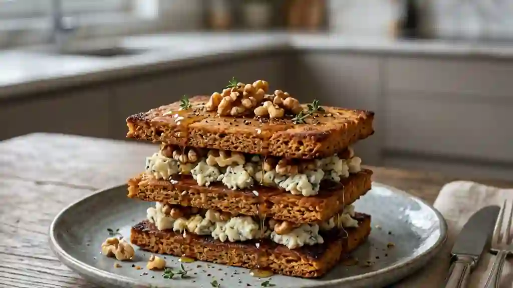 Millefeuille pain d'épices et roquefort fondant - Photo de présentation