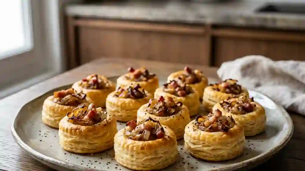 Bouchées Croustillantes Lardons & Oignons Fondants - Photo de présentation