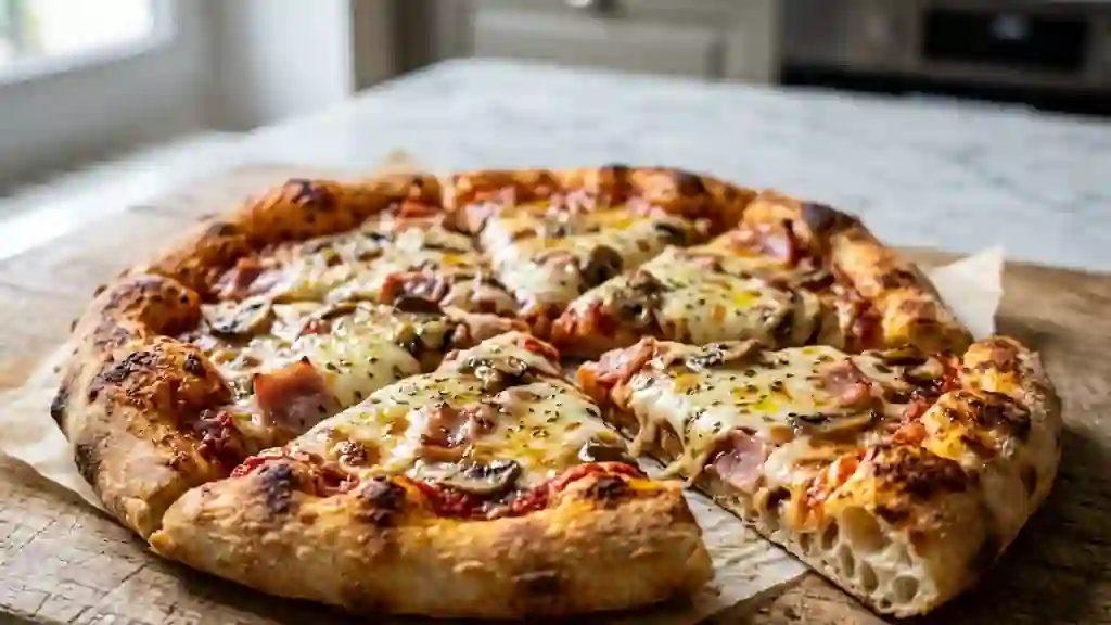 Mini-pizzas fondantes au jambon et origan - Photo de présentation
