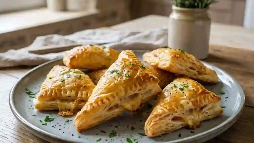 Feuilletés croustillants jambon fromage - Photo de présentation