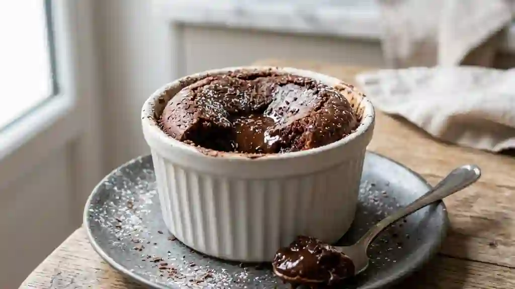 Cœur fondant au chocolat noir intense - Photo de présentation