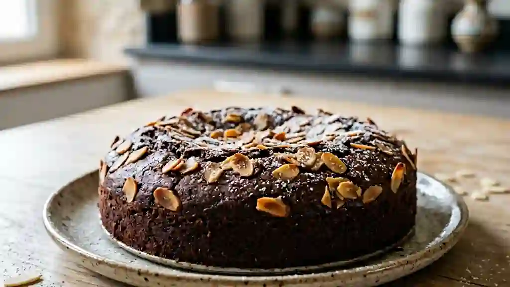 Fondant chocolat noir et éclats d'amandes - Photo de présentation