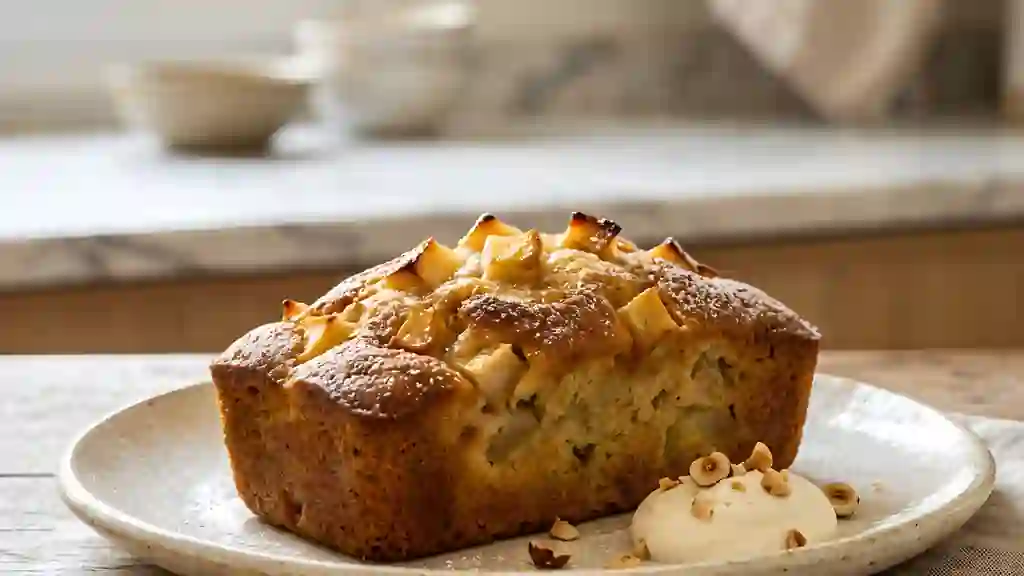 Moelleux fondant aux pommes et poires vanillées - Photo de présentation