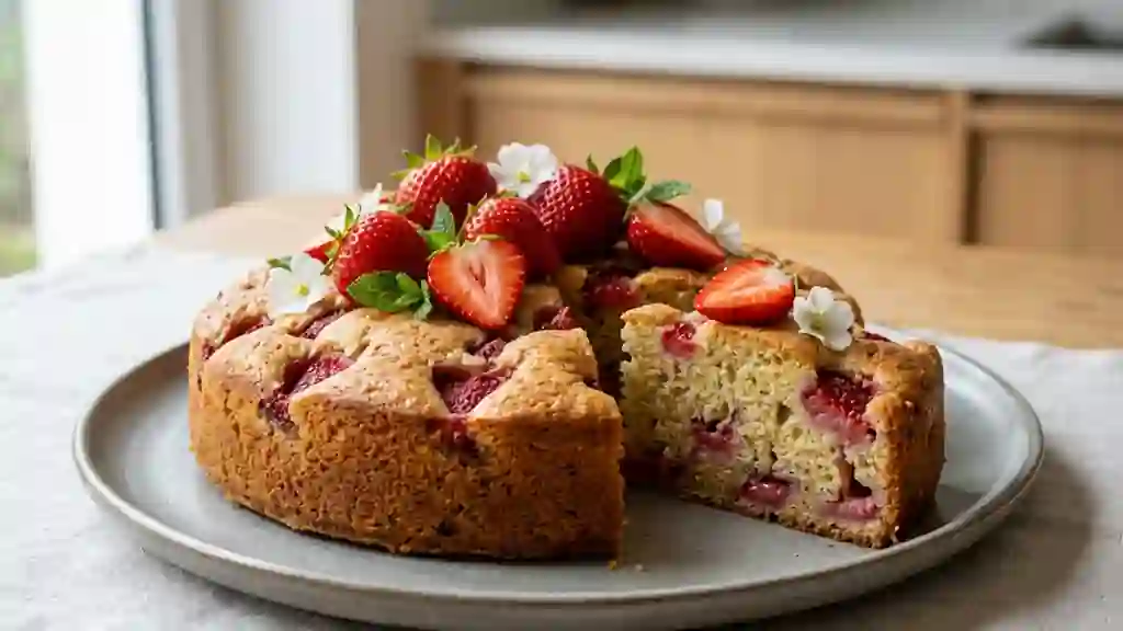 Moelleux vanillé aux éclats de fraises - Photo de présentation
