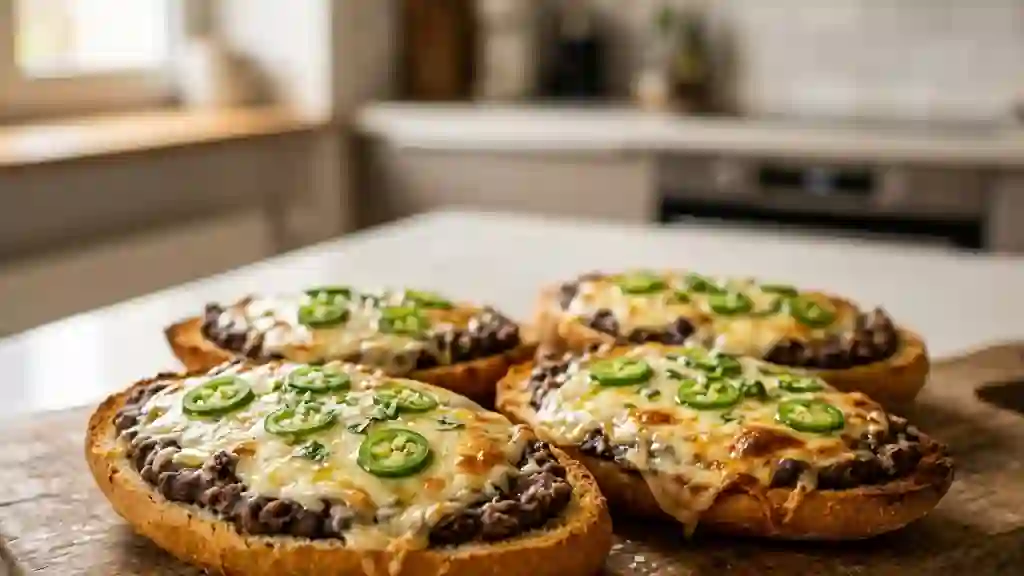 Molletes croustillants au fromage filant - Photo de présentation