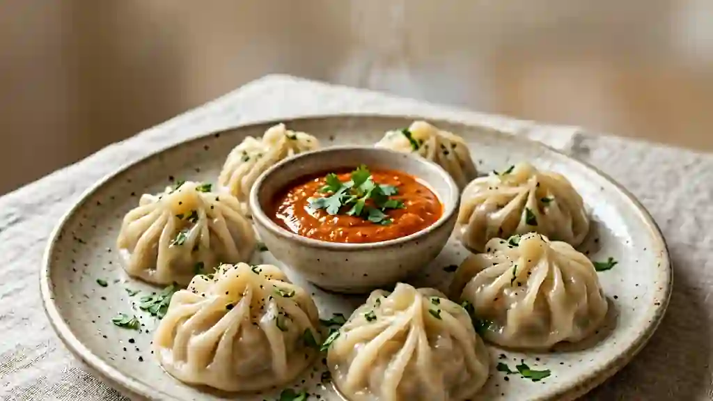 Momos népalais juteux au gingembre - Photo de présentation
