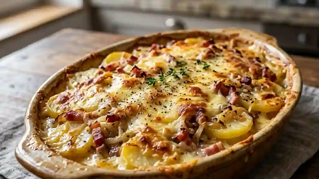 Morbiflette fondante et gratinée au four - Photo de présentation
