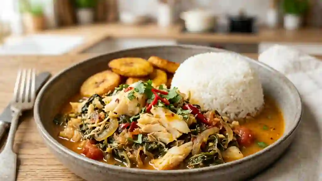 Morue de l'Ogooué aux feuilles de manioc - Photo de présentation