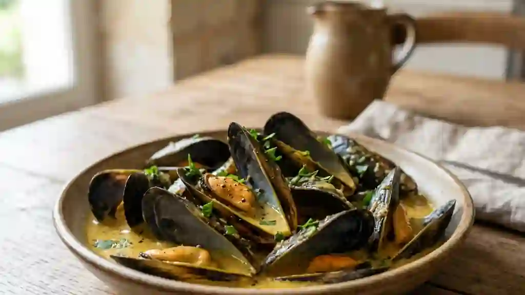 Mouclade charentaise onctueuse au curry - Photo de présentation