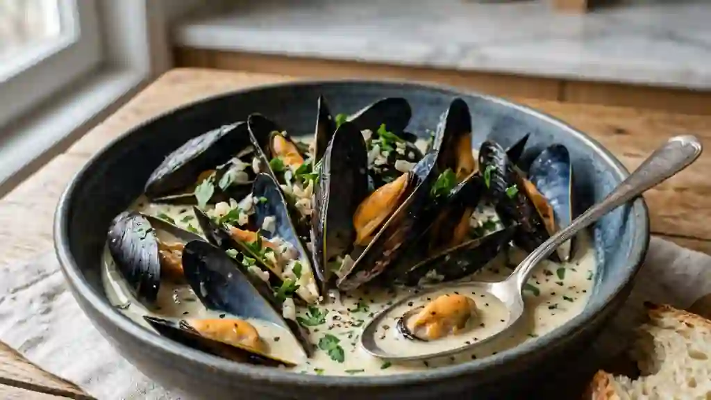 Moules à la crème : chair iodée et jus onctueux - Photo de présentation