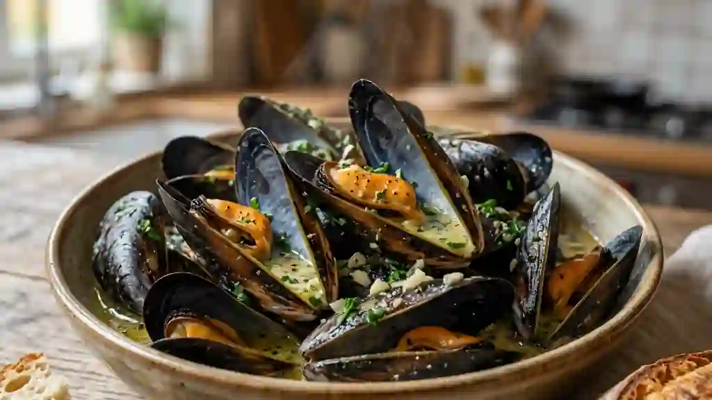 Moules gratinées au beurre persillé - Photo de présentation