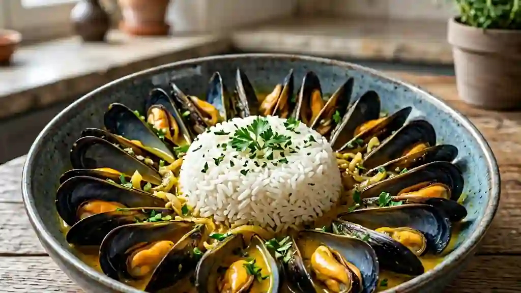 Moules au Curry Jaune et Lait de Coco Onctueux - Photo de présentation