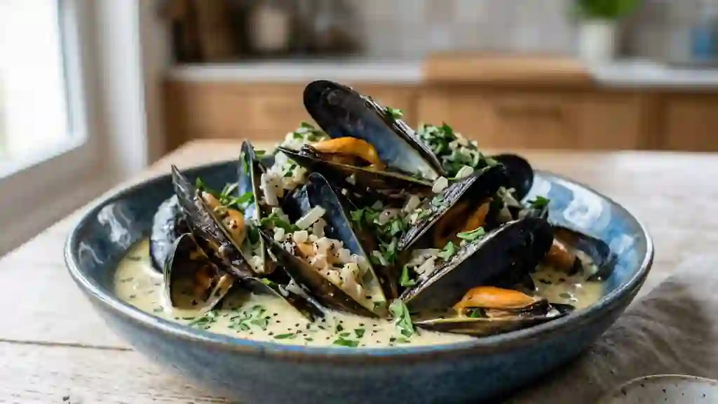 Moules Crémeuses au Vin Blanc et Persillade - Photo de présentation