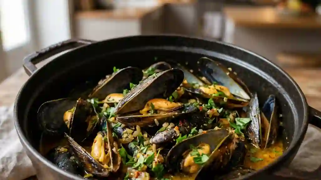 Moules charnues au piment et curcuma - Photo de présentation