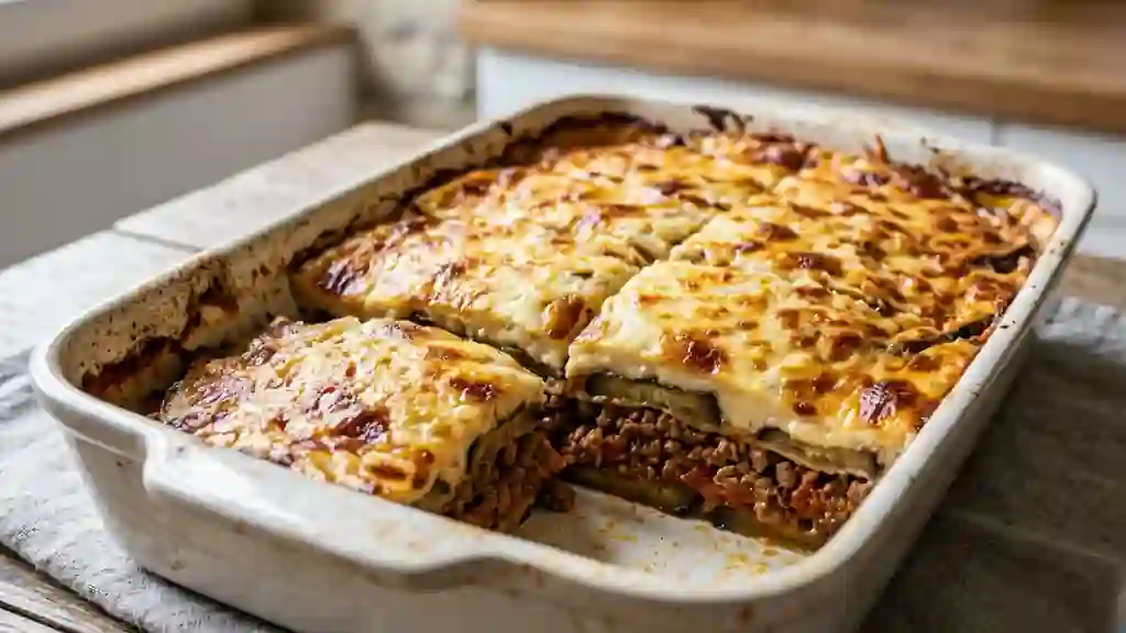 Moussaka fondante aux épices douces - Photo de présentation