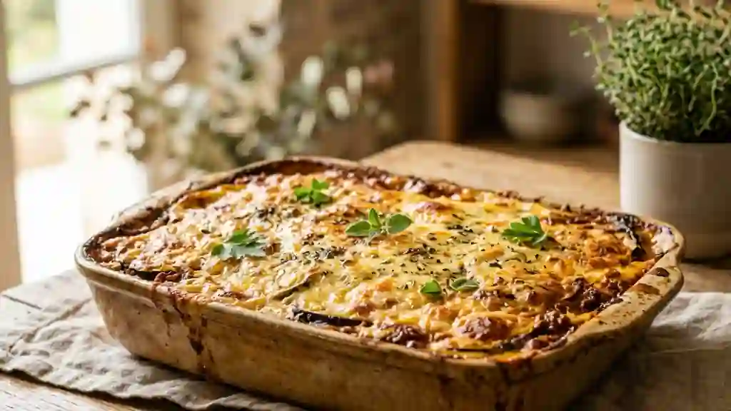 Moussaka fondante aux légumes du soleil - Photo de présentation