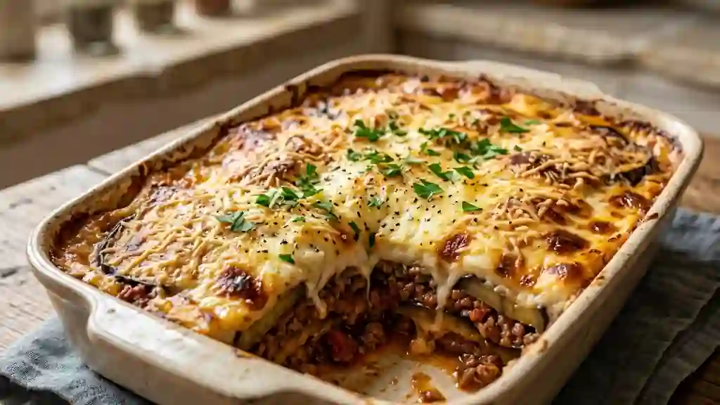 Moussaka Fondante au Bœuf et à l'Agneau - Photo de présentation