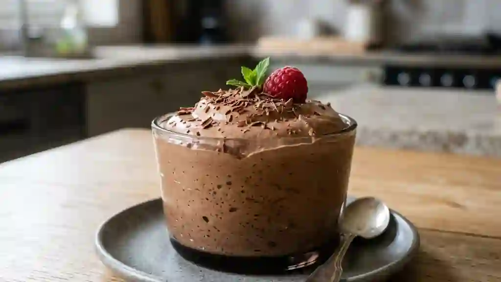 Mousse au chocolat au lait fondante - Photo de présentation