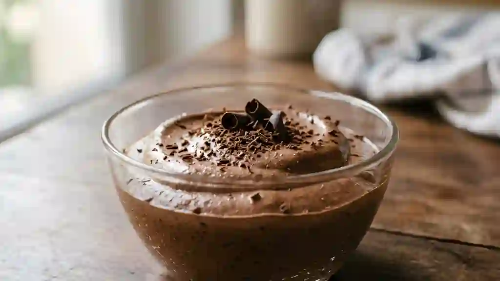 Mousse au chocolat noir aérienne - Photo de présentation