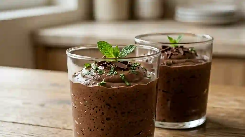Mousse chocolat noir et menthe fraîche - Photo de présentation
