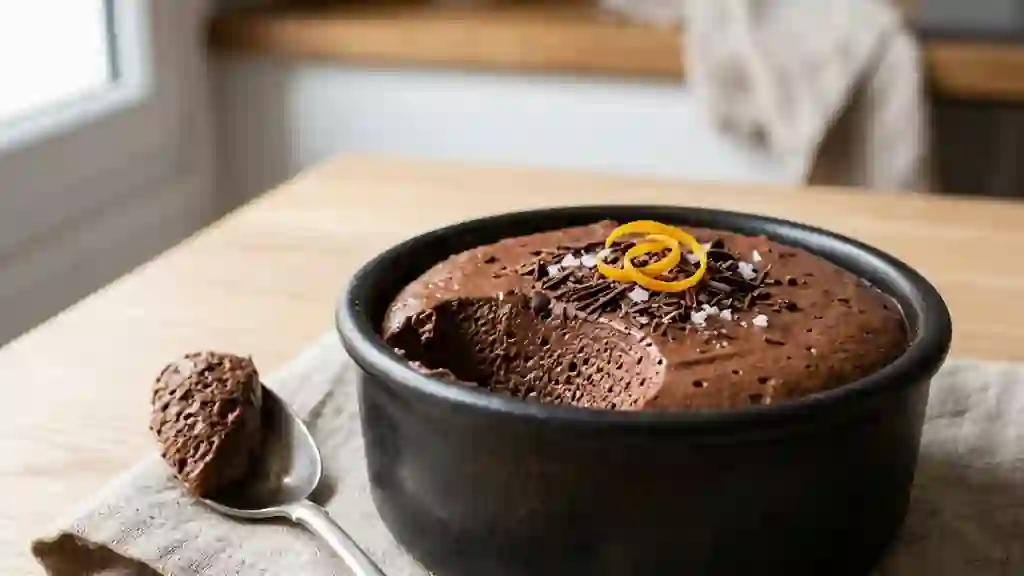 Mousse au chocolat noir aérienne - Photo de présentation