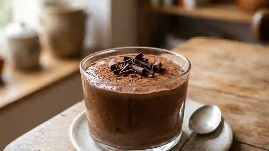 Mousse au chocolat noir aérienne - Photo de présentation