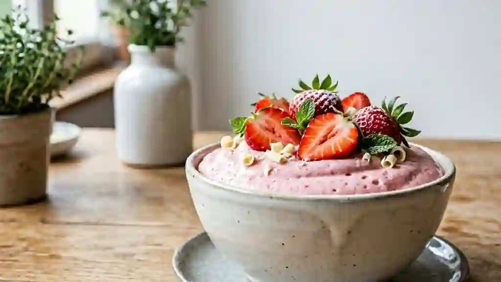Mousse aux fraises onctueuse et nuageuse - Photo de présentation