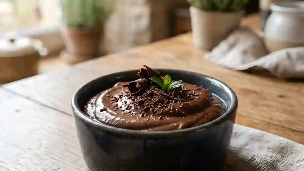 Mousse chocolat noire aérienne au tofu - Photo de présentation