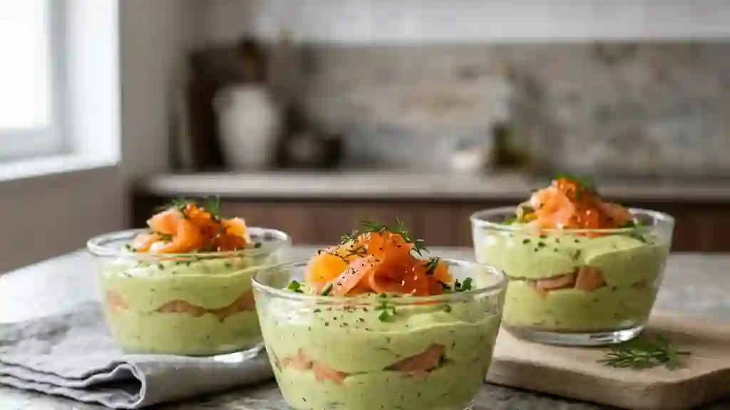 Mousse d'avocat onctueuse au saumon fumé - Photo de présentation