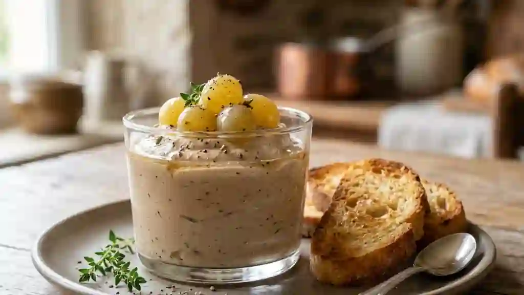 Mousse de volaille fondante et raisins acidulés - Photo de présentation
