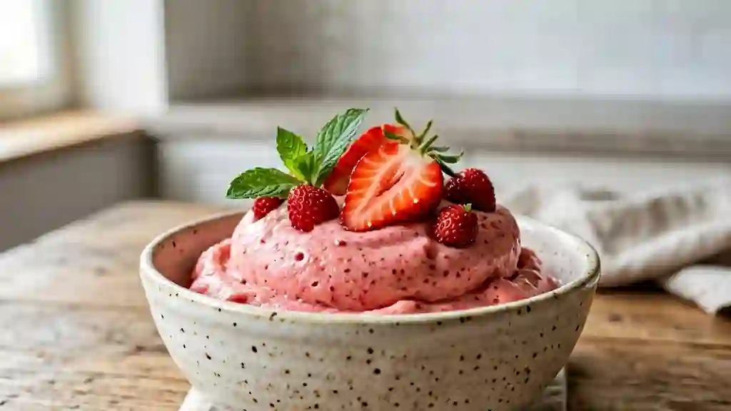Nuage de fraises glacé et fondant - Photo de présentation