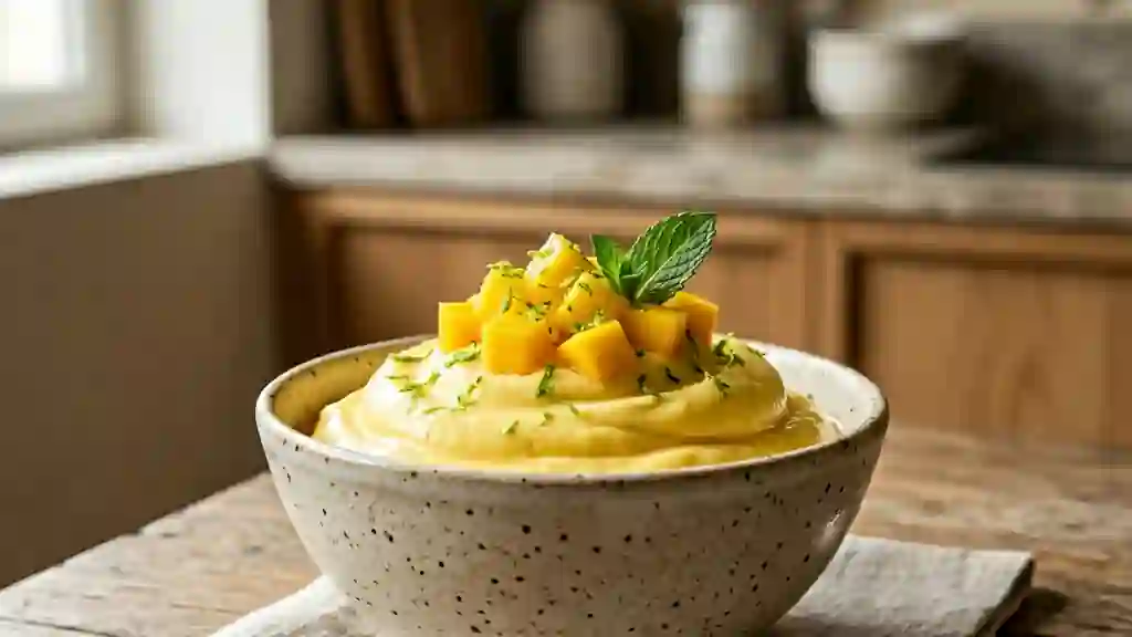 Mousse de mangue givrée et aérienne - Photo de présentation