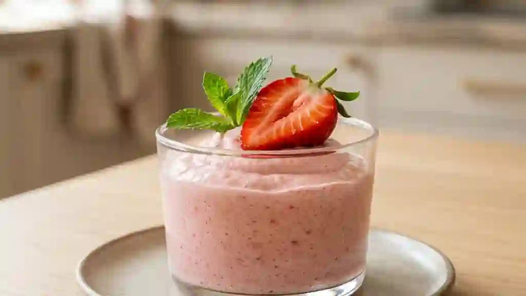 Mousse de fraises aérienne à la chantilly - Photo de présentation