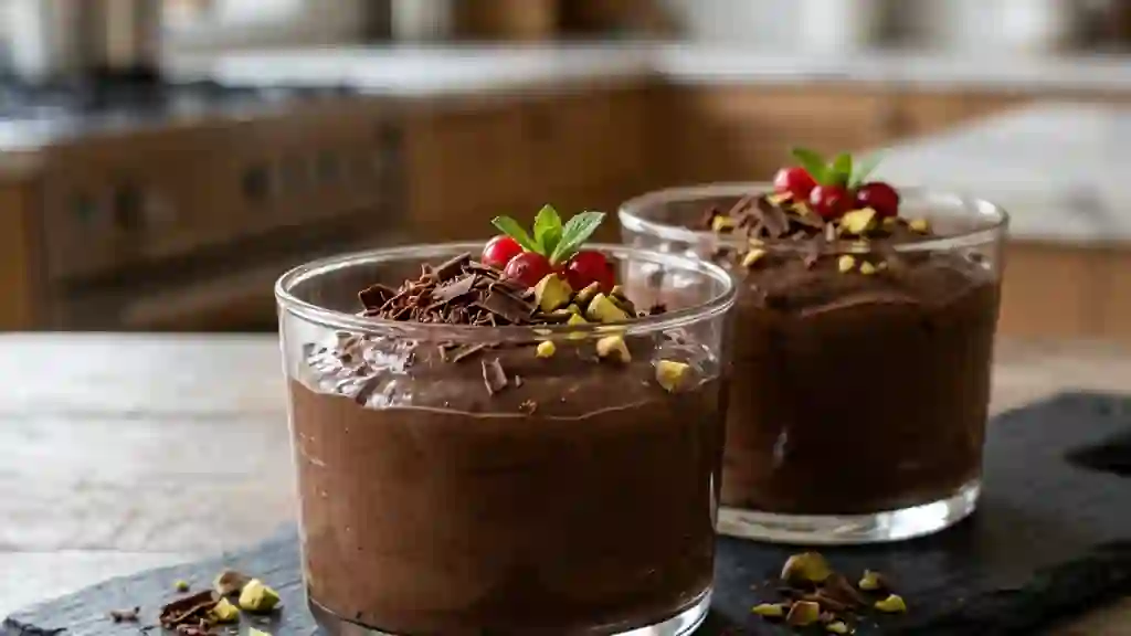 Mousse chocolat noir et avocat fondante - Photo de présentation