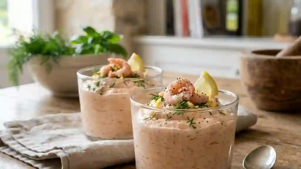 Mousse de crevettes onctueuse à l'aneth - Photo de présentation