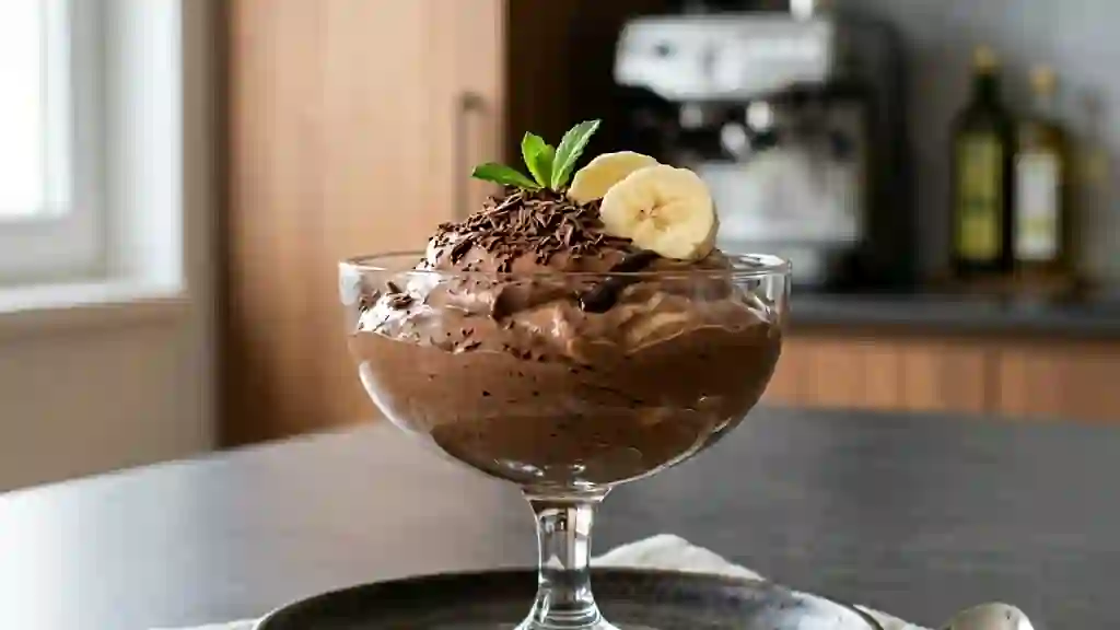 Mousse fondante Banane et Chocolat noir - Photo de présentation