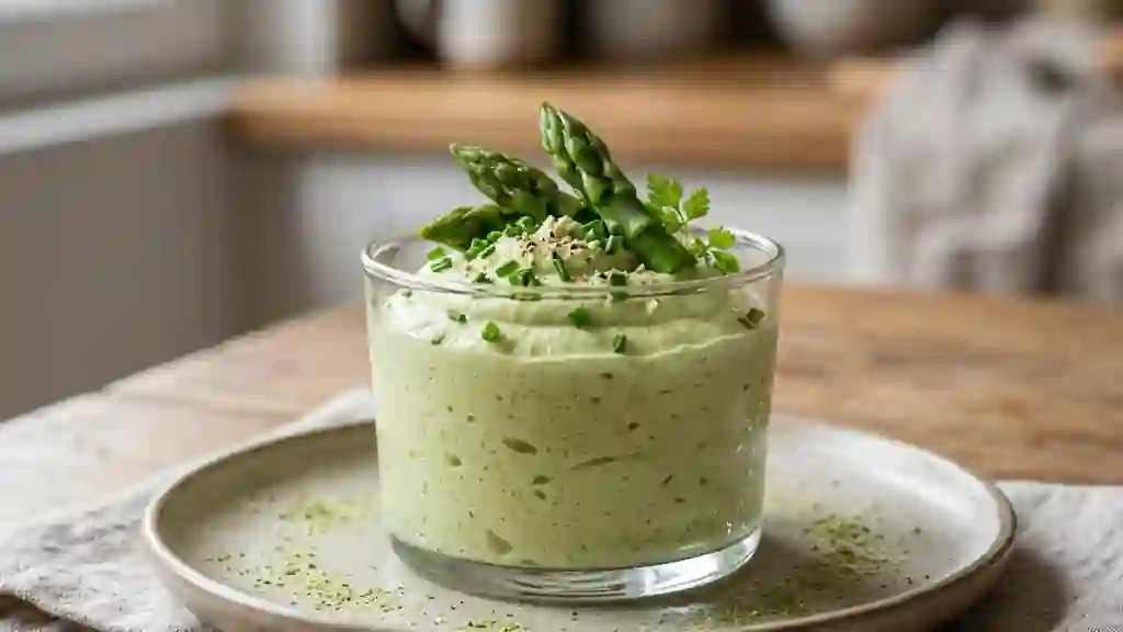 Mousse d'asperges aérienne et citronnée - Photo de présentation