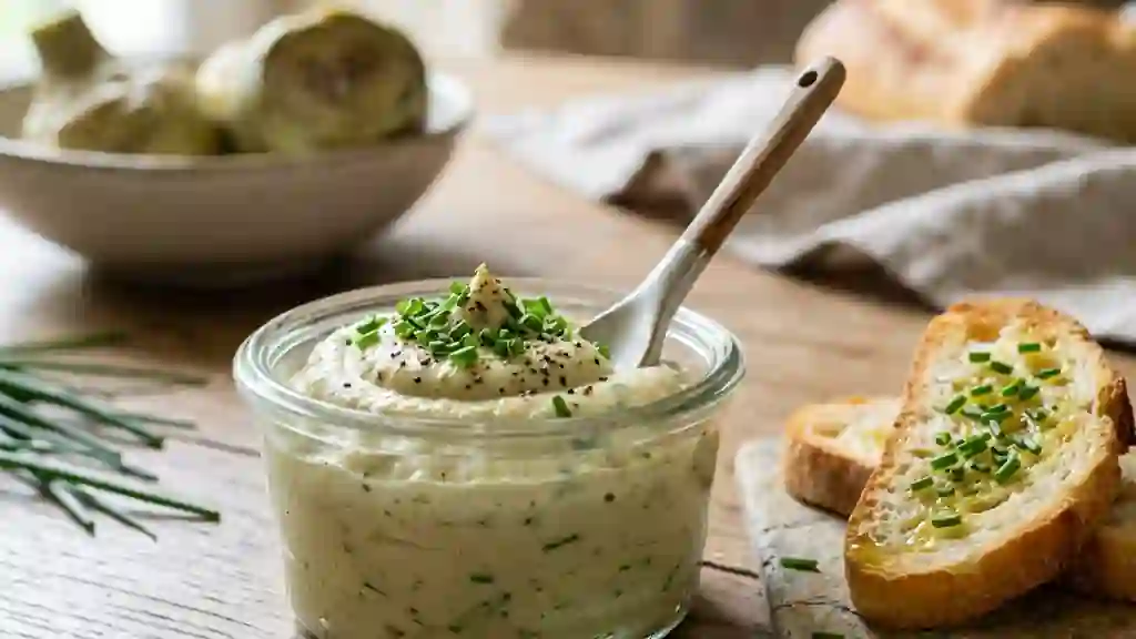 Mousse d'artichauts fondante au fromage frais - Photo de présentation