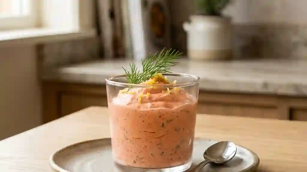 Mousse aérienne de saumon rouge à l'aneth - Photo de présentation